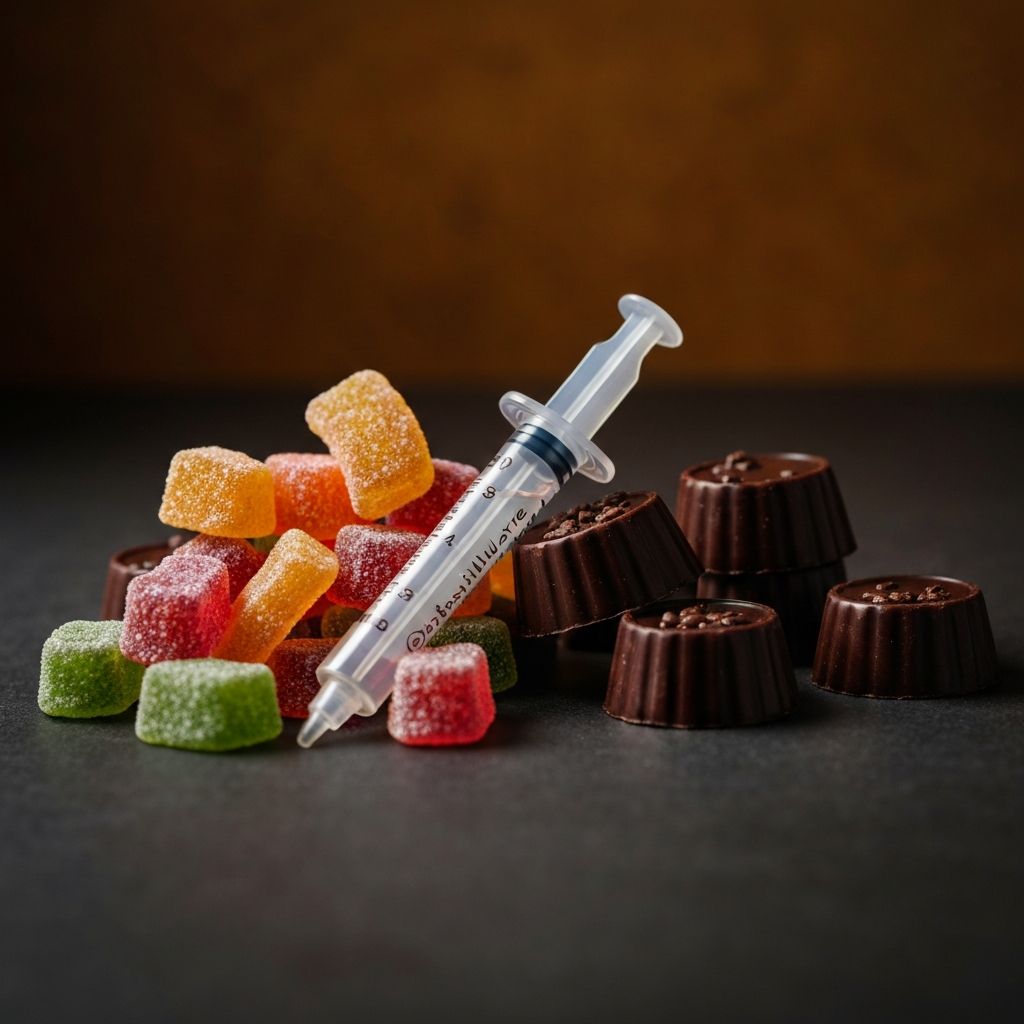Cannabis edibles infused with THC distillate